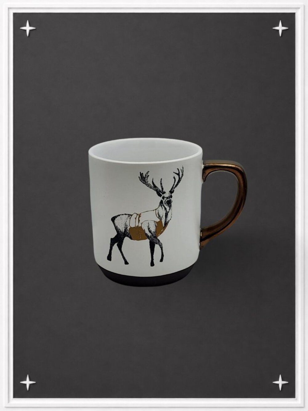 Stag Deer Metallic Bronze Stoneware Coffee Mug by Threshold